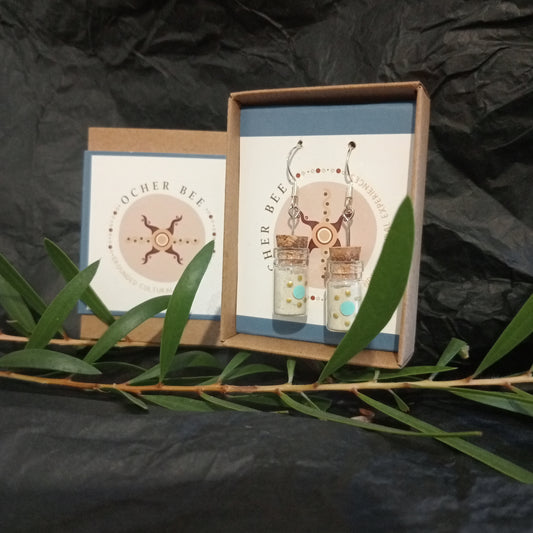 Full Moon Bathed Ochre sterling silver earrings gift jewellery