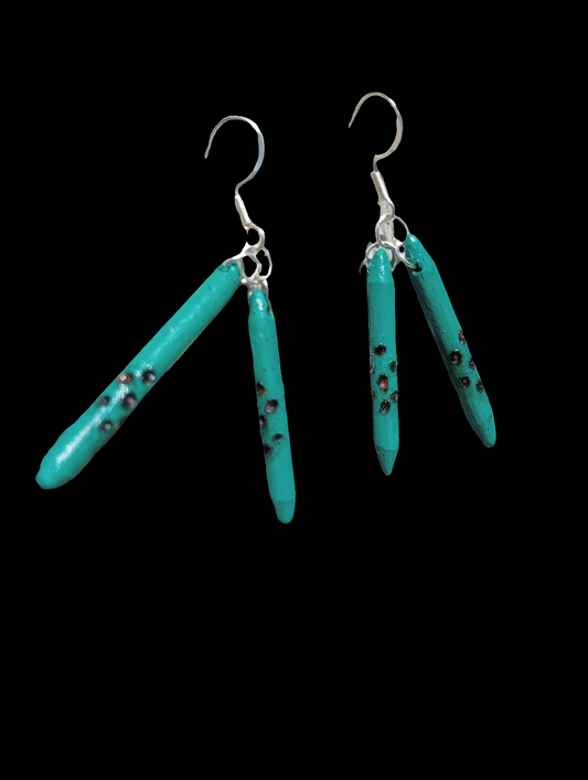 Nature Spirit Clapstick Earrings - Cleanse The energy with mini clapstick sounds... Stirrling Silver Earrings