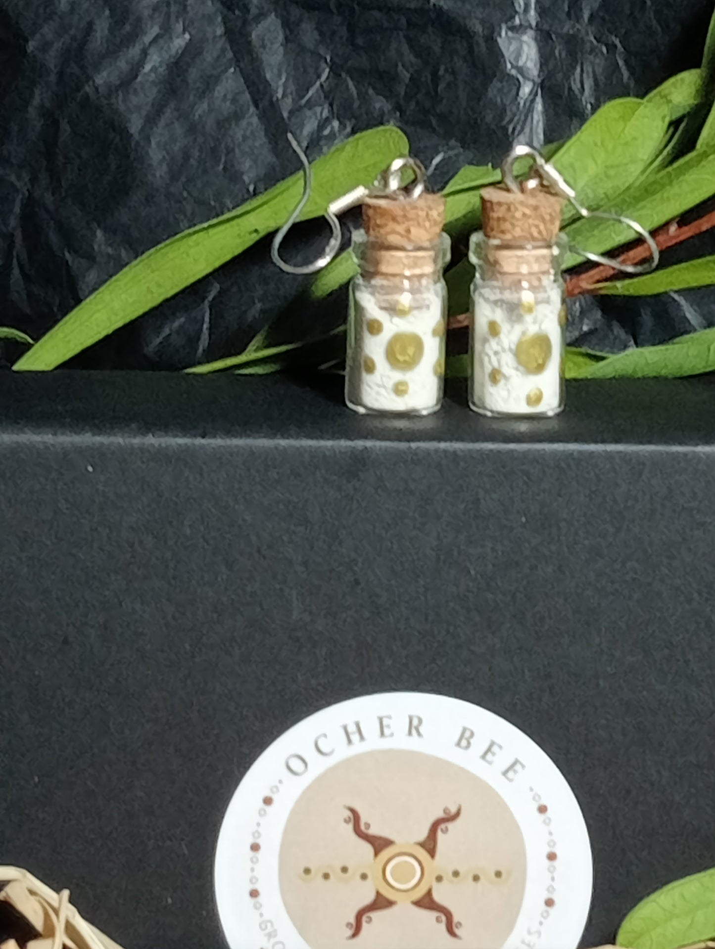 Full Moon Bathed Ochre sterling silver earrings gift jewellery