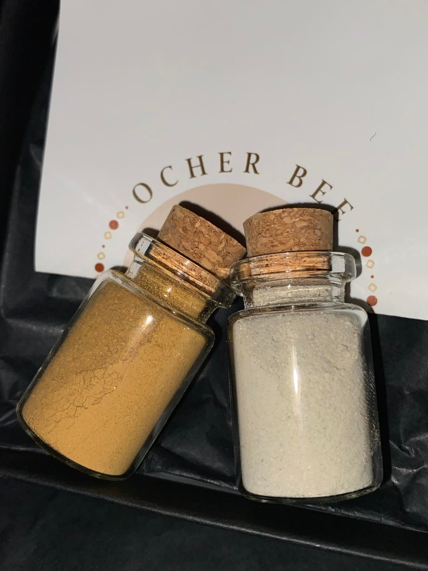 Grounding Earrings. Full moon bathed & activated refined ochre. Golden Light
